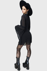 Begone Long Sleeve Mini Dress [BLACK]