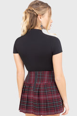 Bat Girl Skirt [BURGUNDY TARTAN]