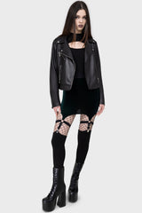 Cassandra Velvet Mini Skirt [EMERALD]