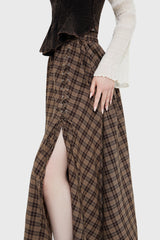Haven Hollow Skirt [BROWN TARTAN]