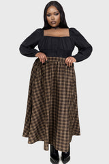 Haven Hollow Skirt [BROWN TARTAN]