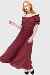 Jocasta Maxi Dress Short Sleeve [RED]