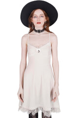 Moonstruck Velvet Skater Dress [Ivory]