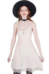 Moonstruck Velvet Skater Dress [Ivory]