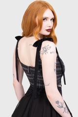 Tartan Flora Corset Top [GREY]