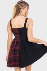 Tartan Marie Zip Dress [BURGUNDY]