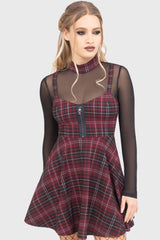 Tartan Riot Dress [BURGUNDY]