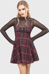 Tartan Riot Dress [BURGUNDY]