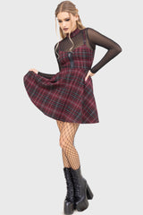 Tartan Riot Dress [BURGUNDY]