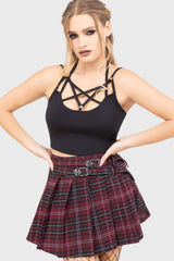 Tartan Riot Skirt [BURGUNDY]