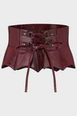 Wetland Bat Peplum Corset [Red]
