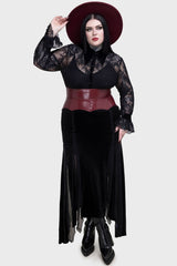 Wetland Bat Peplum Corset [Red]