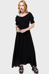 Jocasta Maxi Dress Short Sleeve [BLACK]