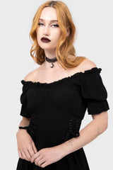 Jocasta Maxi Dress Short Sleeve [BLACK]