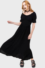 Jocasta Maxi Dress Short Sleeve [BLACK]
